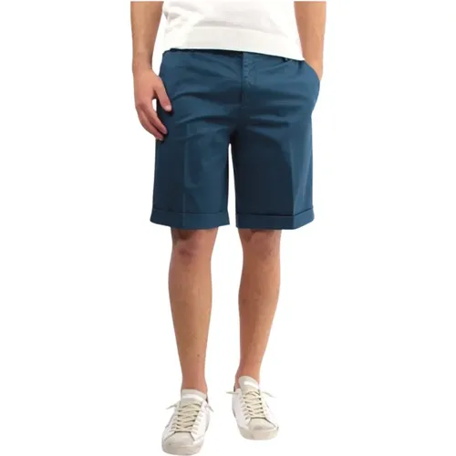 Blaue Bermuda-Shorts Regular Fit Reißverschluss , Herren, Größe: W32 - Michael Coal - Modalova