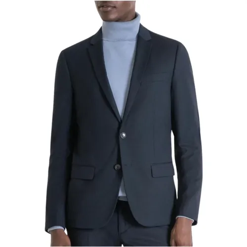 Slim Fit Bonnie Jacke in Blu Intenso , Herren, Größe: M - Antony Morato - Modalova