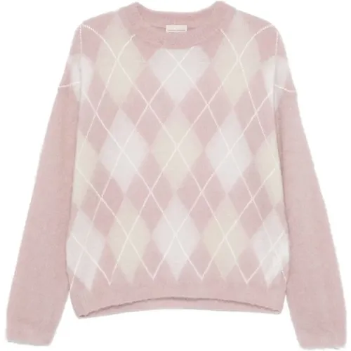 Diamant Beiger Pullover , Damen, Größe: M - Semicouture - Modalova