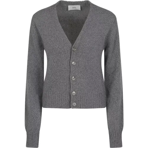 Grey Tonal ADC Cardigan Cardigan , female, Sizes: L - Ami Paris - Modalova