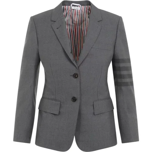 Blazers, female, , Size: XS Grey Classic Sport Coat Jacket - Thom Browne - Modalova