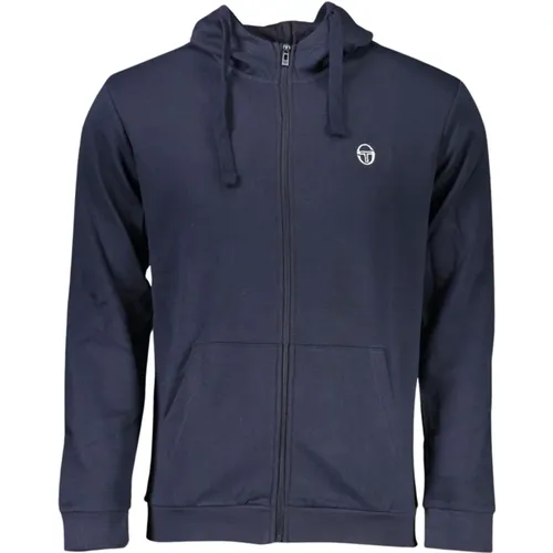 Zip-throughs, male, , Size: XL Hooded Sweatshirt with Logo Embroidery - Sergio Tacchini - Modalova