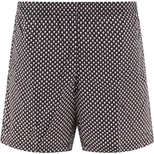 Beachwear, male, , Size: S Skull Dots Swim Shorts - alexander mcqueen - Modalova