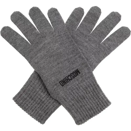 Gloves, unisex, , Size: S Gloves with logo - Moschino - Modalova