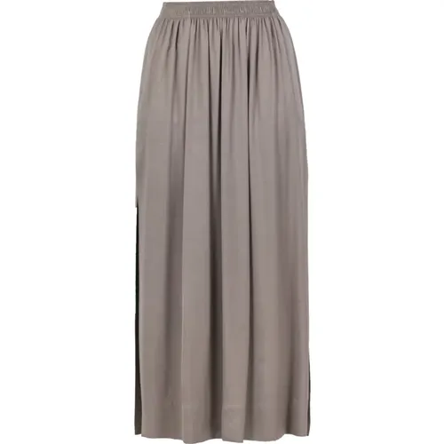 Long Twill Skirt with Elastic Waist , female, Sizes: M, XS, S - 8pm - Modalova