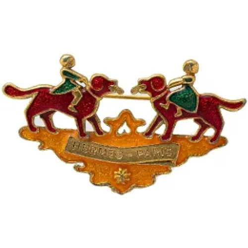 Pre-owned Metal brooches , female, Sizes: ONE SIZE - Hermès Vintage - Modalova