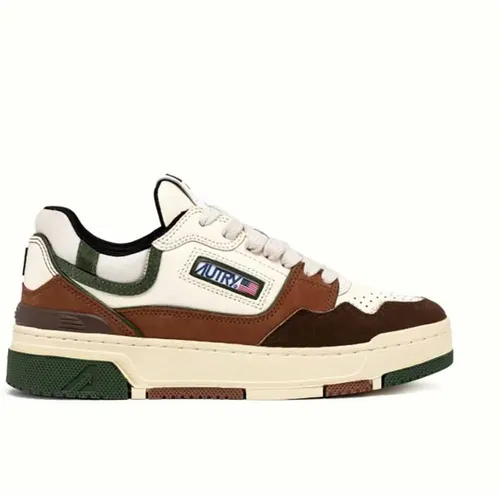 Sneakers, female, , Size: 7 US Leather Sneakers with Suede Inserts - Autry - Modalova