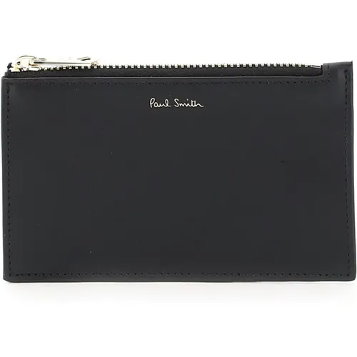 Leather Card Holder with Striped Design , male, Sizes: ONE SIZE - Paul Smith - Modalova