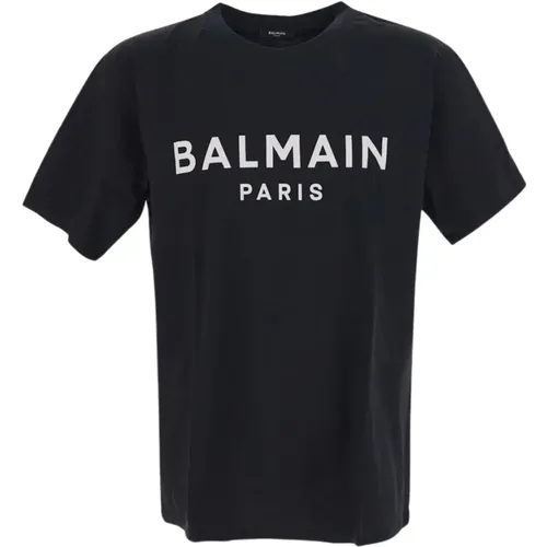 Logo Cotton Tee , male, Sizes: S, M, XL, L - Balmain - Modalova