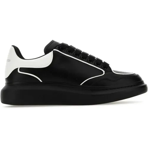 Schwarze Ledersneaker mit weißer Ferse , Herren, Größe: 42 1/2 EU - alexander mcqueen - Modalova