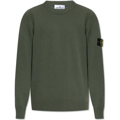 Round-neck Knitwear, male, , Size: 2XL Wool sweater - Stone Island - Modalova