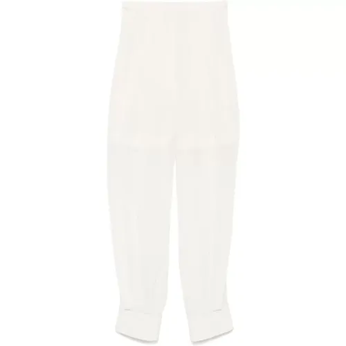 Tapered Trousers, female, , Size: XS Elegant Bianco Trousers - Philosophy di Lorenzo Serafini - Modalova