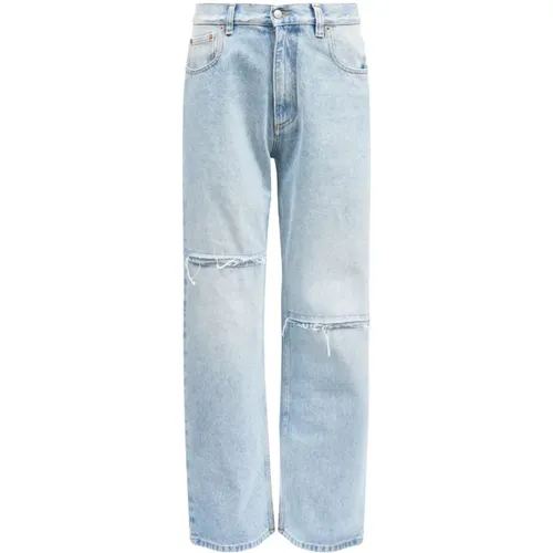 Klare Blaue Distressed Denim Jeans , Damen, Größe: W25 - MM6 Maison Margiela - Modalova