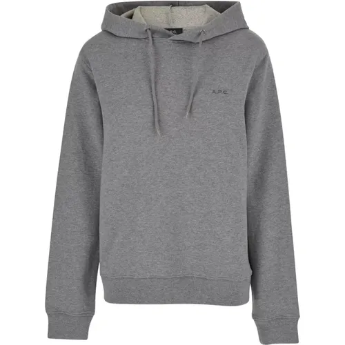 Grauer Hoodie Pullover Standard Brodee , Damen, Größe: S - A.P.C. - Modalova