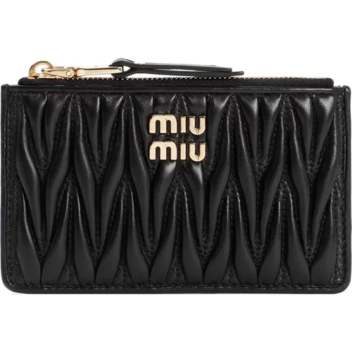 Quilted Leather Clutch Bag , female, Sizes: ONE SIZE - Miu Miu - Modalova