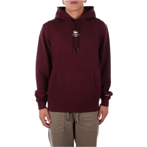 Hoodies, male, , Size: M Bordeaux Hoodie Live Sweater - Lacoste - Modalova