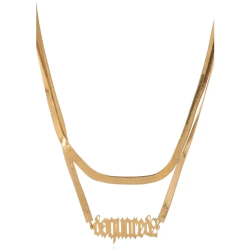 Necklaces, male, , Size: ONE SIZE Long necklace with logo - Dsquared2 - Modalova