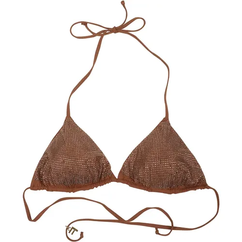 Rhinestone Dreieck Bikini Top , Damen, Größe: S - Fisico - Modalova