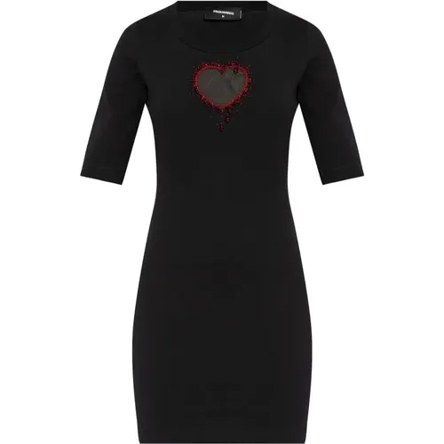 Schwarzes Abito Kleid , Damen, Größe: S - Dsquared2 - Modalova