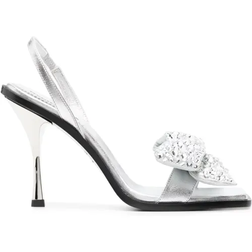 High Heel Sandals, female, , Size: 6 US Silver Rhinestone High Heel Sandals - Dsquared2 - Modalova