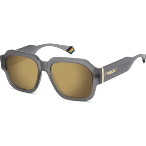 Sunglasses, unisex, , Size: 54 MM Matte Grey Sunglasses - Polaroid - Modalova