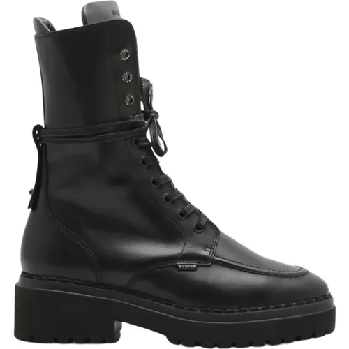 Schwarzer Schnür-Reißverschluss-Stiefel Damen , Damen, Größe: 41 EU - Nubikk - Modalova