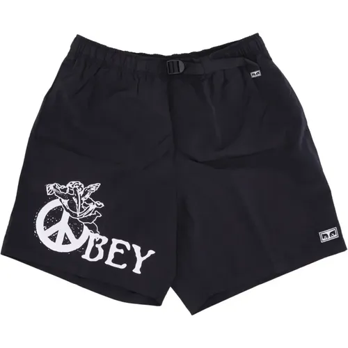 Casual Shorts, male, , Size: M Angel Shorts with Adjustable Belt - Obey - Modalova