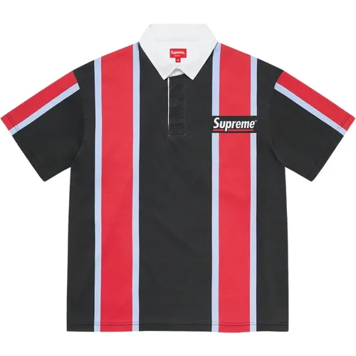 Vintage Stripe Rugby Shirt Black , male, Sizes: M - Supreme - Modalova