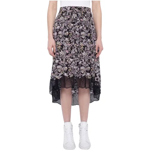 Joslin Midi Skirt with Lace Trim , female, Sizes: XS, L, S, M - Zadig & Voltaire - Modalova