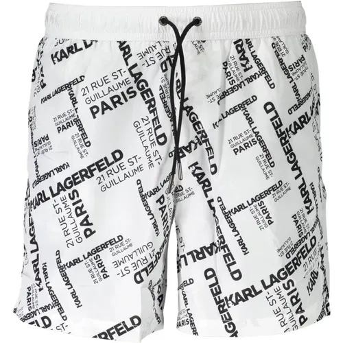 Strandbekleidung Badehose Weiß Herren , Damen, Größe: M - Karl Lagerfeld - Modalova