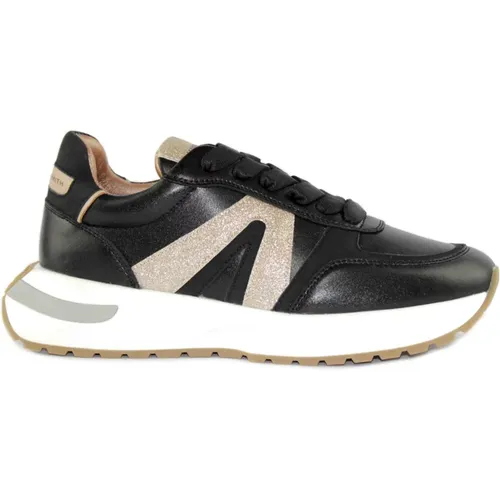 Gold Calfskin Sneakers , female, Sizes: 7 UK, 5 UK - Alexander Smith - Modalova