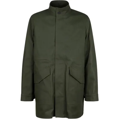 Parkas, male, , Size: M Military Cotton Twill Parka - Maison Kitsuné - Modalova