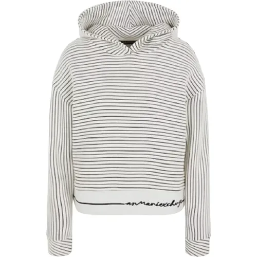 Hoodies, female, , Size: S Striped Hooded Sweatshirt - Armani Exchange - Modalova