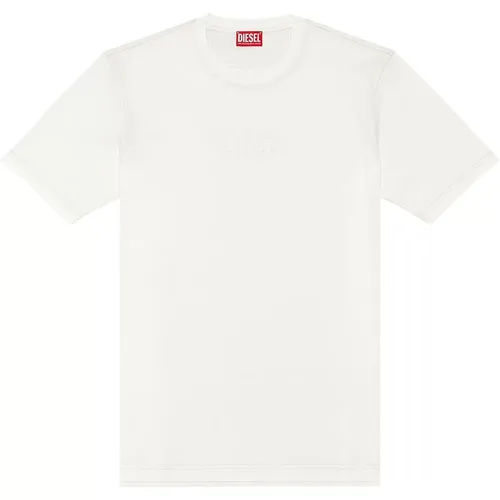 Logo-Print-T-Shirt aus merzerisierter Baumwolle , Herren, Größe: S - Diesel - Modalova