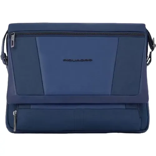 Messenger Bags, male, , Size: ONE SIZE Fabric Computer Messenger Bag - Piquadro - Modalova