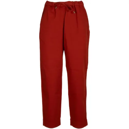 Burnt Terrain Elastic Cotton Pants , female, Sizes: M, XL, S, L, XS - Max Mara - Modalova