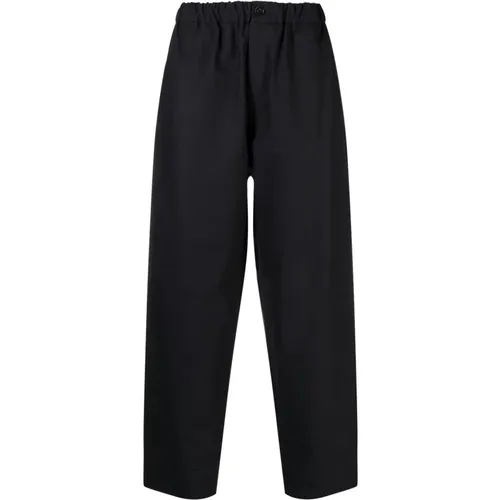 Navy Blue Cotton Straight Pants , male, Sizes: L - Jil Sander - Modalova