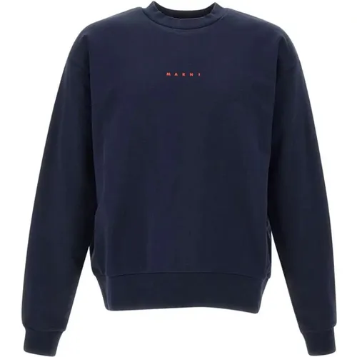 Herren Bio-Baumwoll-Sweatshirt, Dunkelblau - Marni - Modalova