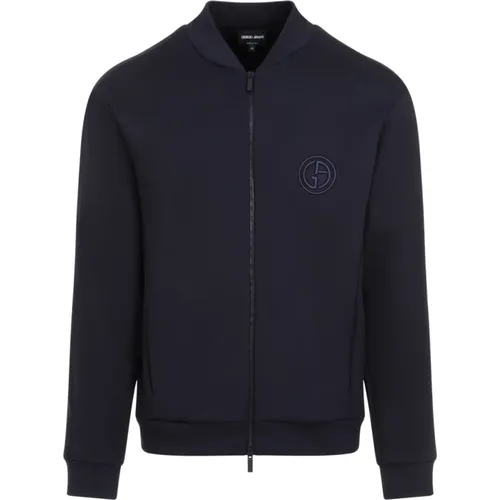 Graphite Modal Blouson Jacket , male, Sizes: XL, M, L - Giorgio Armani - Modalova
