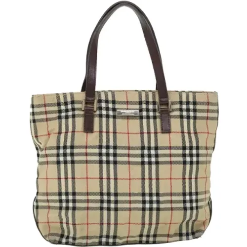 Pre-owned Tote Bags, female, , Size: ONE SIZE Pre-owned Canvas shoulder-bags - Burberry Vintage - Modalova