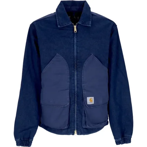 Blau Stone Washed Leichte Herrenjacke , Herren, Größe: S - Carhartt WIP - Modalova