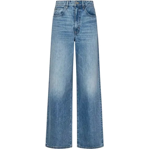 Hohe Taille Weite Bein Blaue Jeans - Slvrlake - Modalova