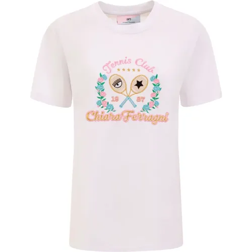 Weiße Tennis Club T-Shirts und Polos , Damen, Größe: 2XS - Chiara Ferragni Collection - Modalova