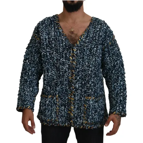 Cardigans, male, , Size: XL Button Cardigan Sweater - Dolce & Gabbana - Modalova