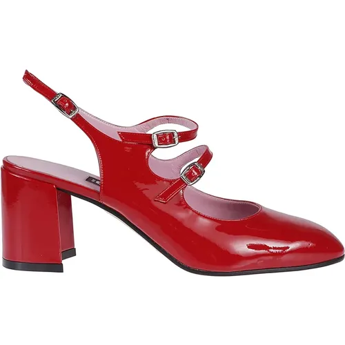Rouge Slingback Sandals , female, Sizes: 5 1/2 UK, 4 1/2 UK, 5 UK, 7 UK, 6 UK, 3 1/2 UK, 4 UK - Carel - Modalova
