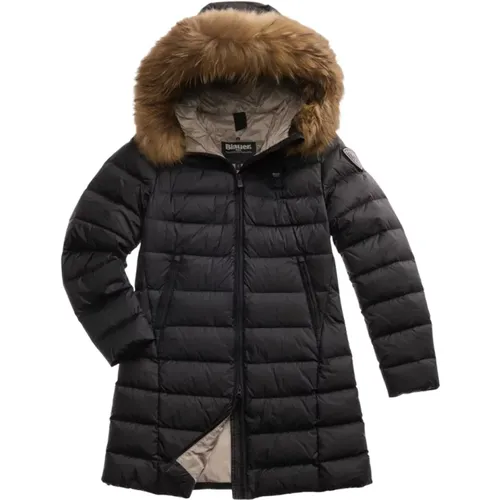 Down Coats, female, , Size: XL Quilted Jacket with Fur Trim - Blauer - Modalova