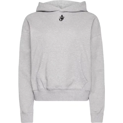 Hoodies, female, , Size: S Anchor Embroidery Cropped Hoodie - JW Anderson - Modalova