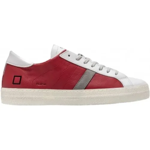 Rote Leder-Sneaker mit niedrigem Schaft - D.A.T.E. - Modalova