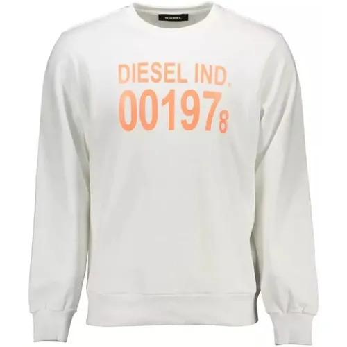 Sweatshirts, male, , Size: M Cotton Logo Print Sweater - Diesel - Modalova