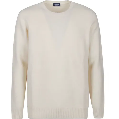 Bianco Round Neck Sweater , male, Sizes: XL - Drumohr - Modalova